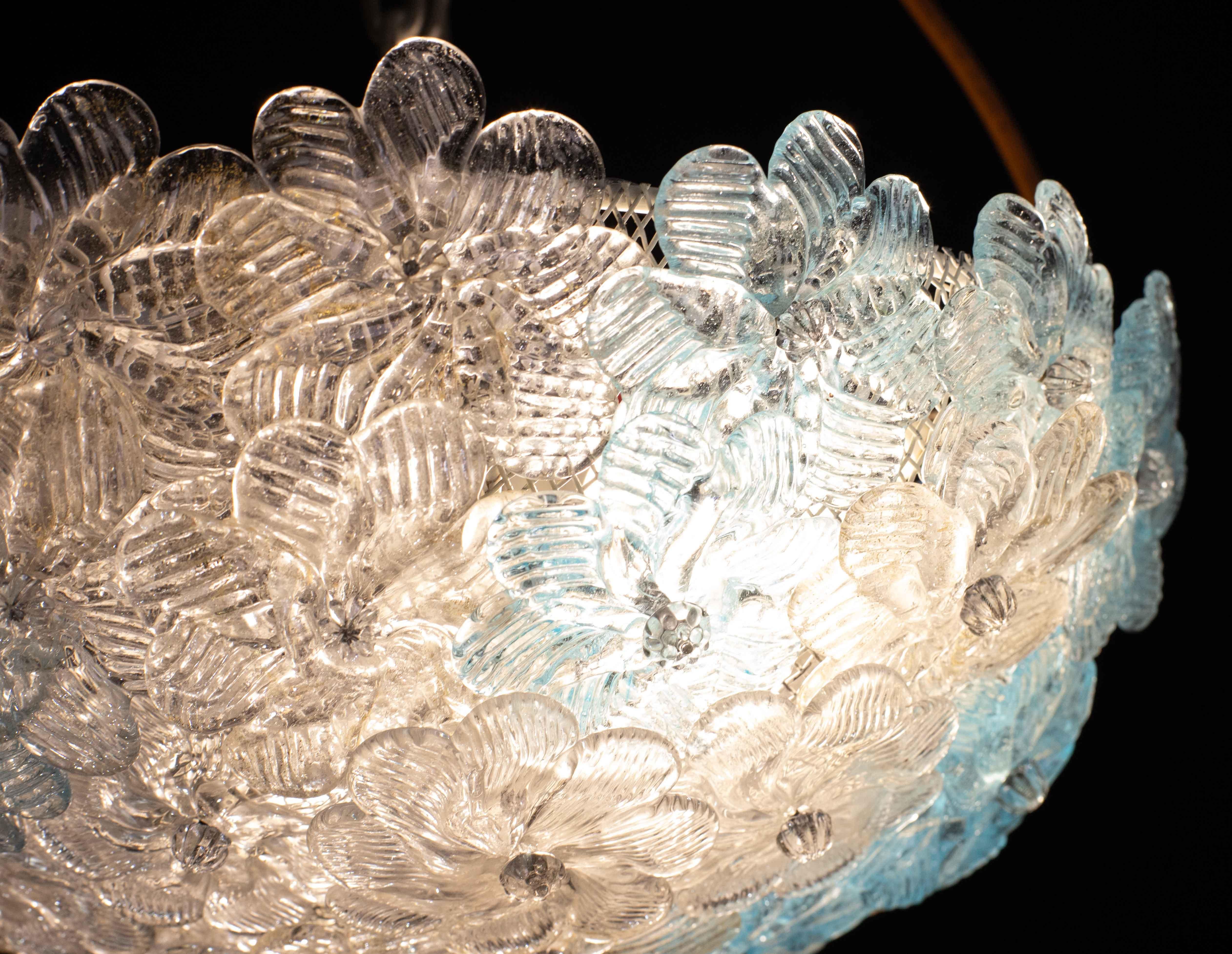 Plafonnier de Murano Fascinant Fleur Bicolore de Seguso, Italie, années 1960 en vente 7