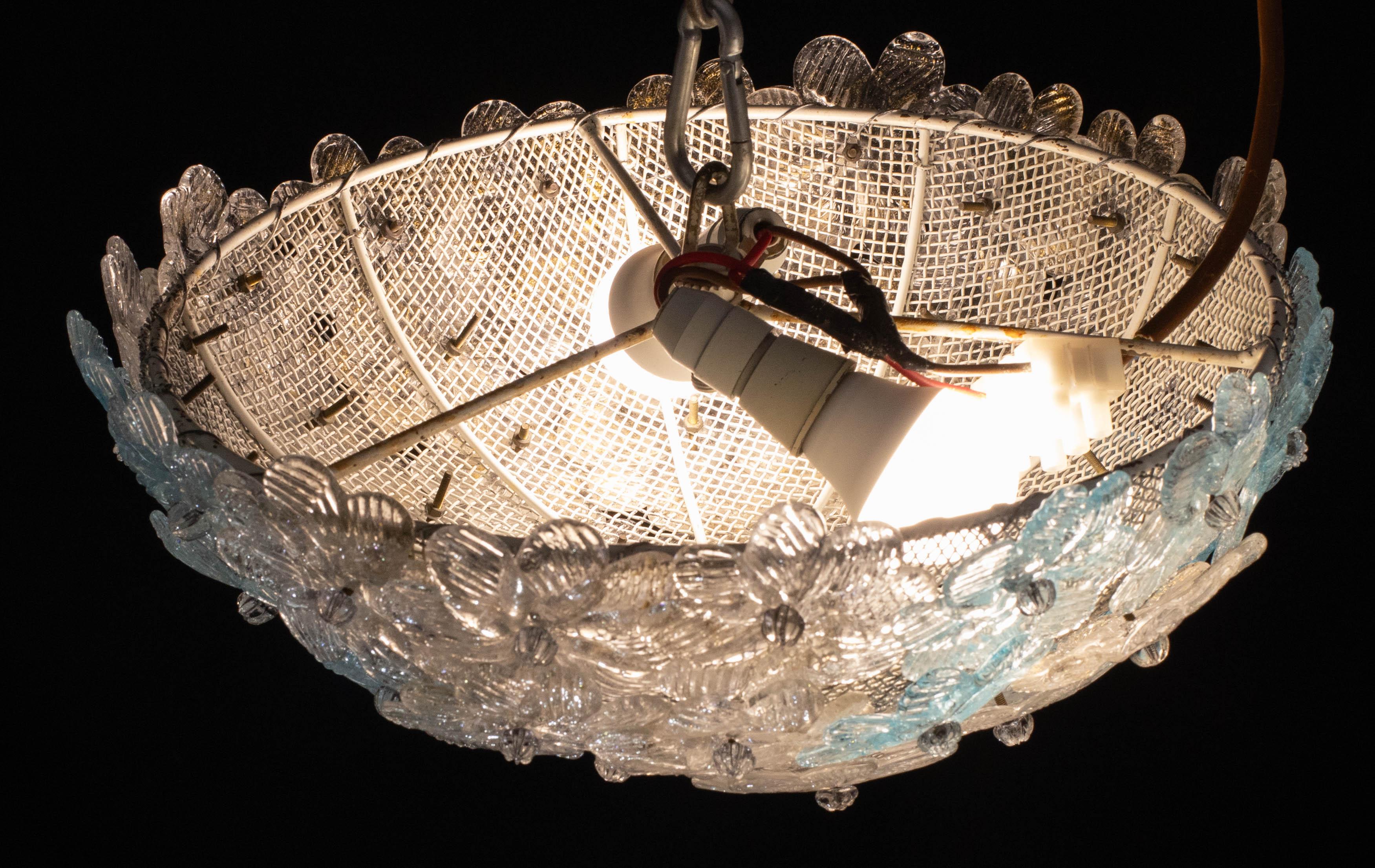 Plafonnier de Murano Fascinant Fleur Bicolore de Seguso, Italie, années 1960 en vente 10