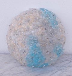 Plafonnier de Murano Fascinant Fleur Bicolore de Seguso, Italie, années 1960