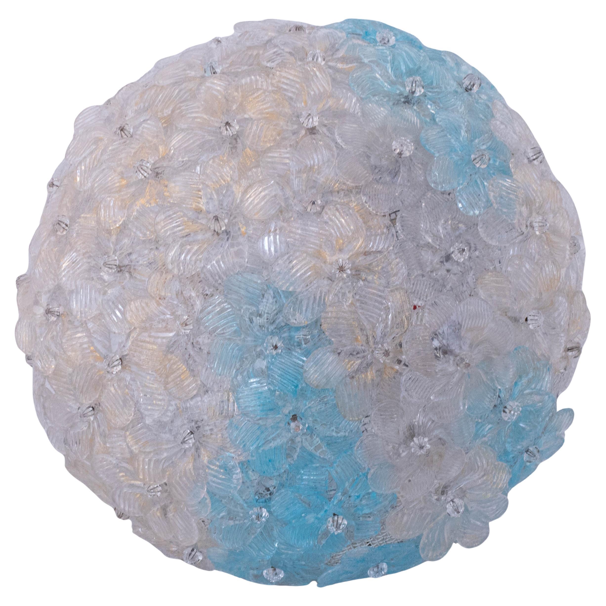 Plafonnier de Murano Fascinant Fleur Bicolore de Seguso, Italie, années 1960 en vente