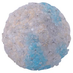 Fascinating Murano Ceiling Light Bicolor Flower by Seguso, Italy, 1960s