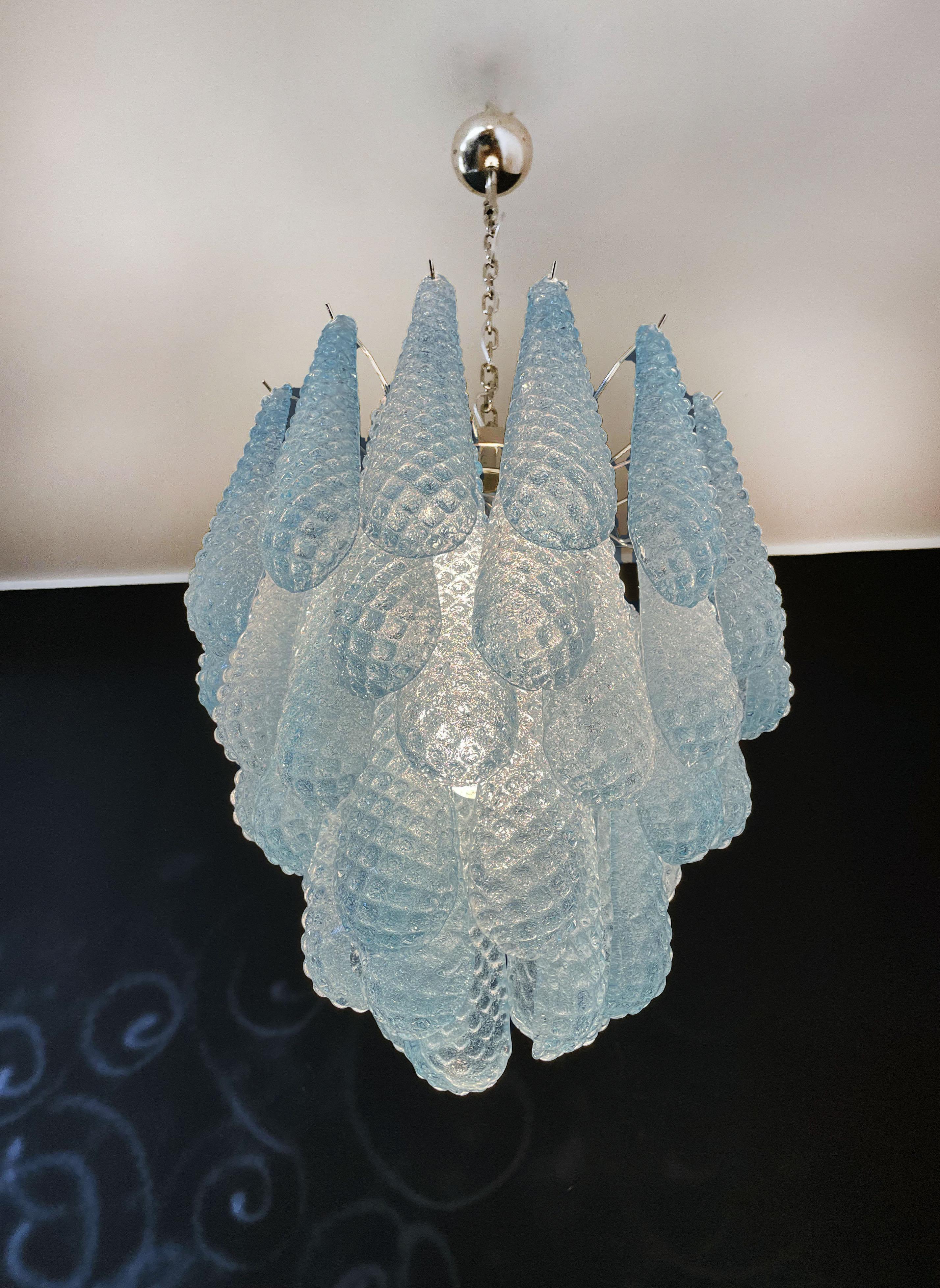 Fascinating Pair of Italian Murano Glass Chandeliers For Sale 5