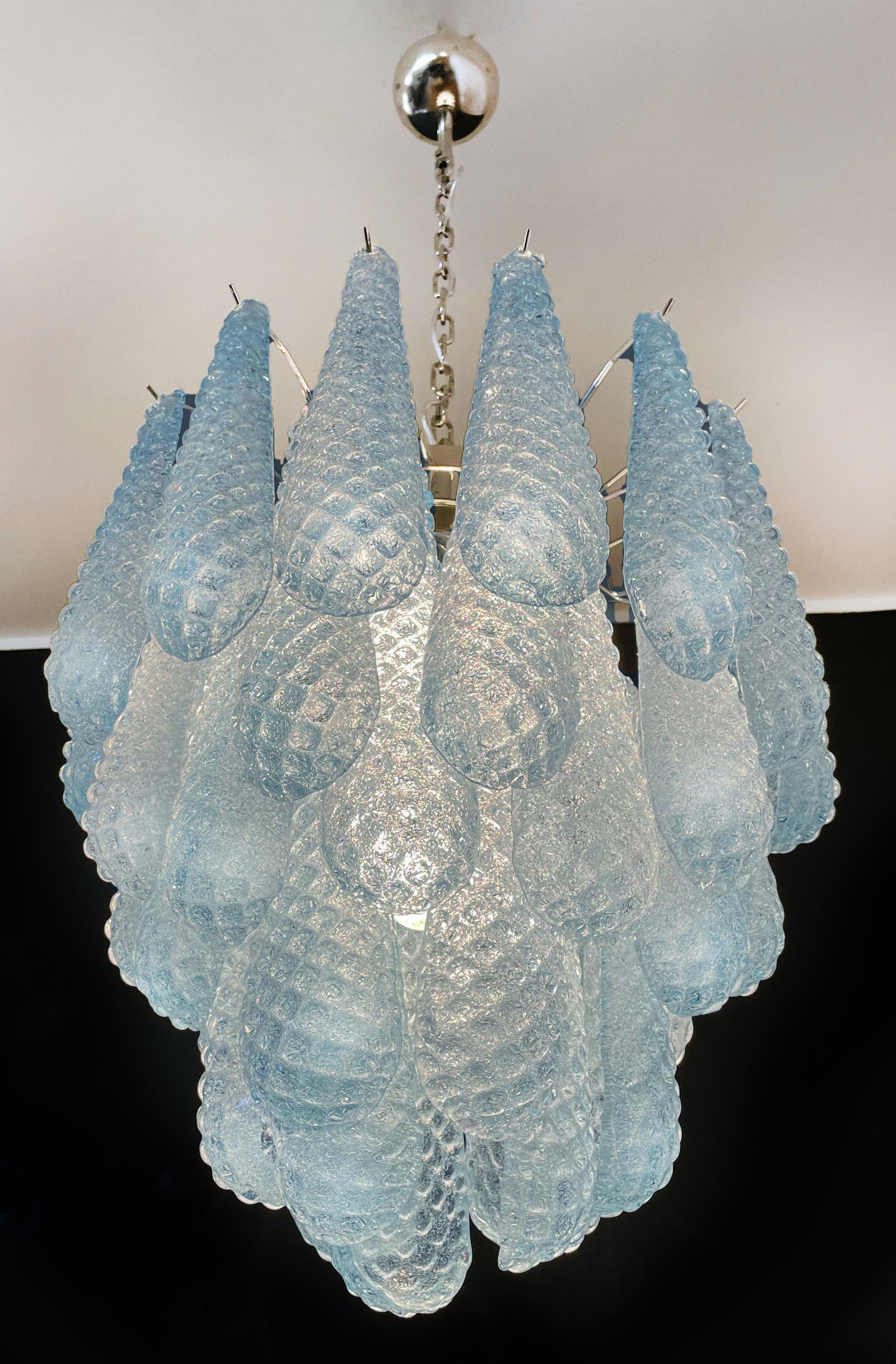 Fascinating Pair of Italian Murano Glass Chandeliers For Sale 10