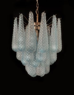 Fascinating Pair of Italian Murano Glass Chandeliers