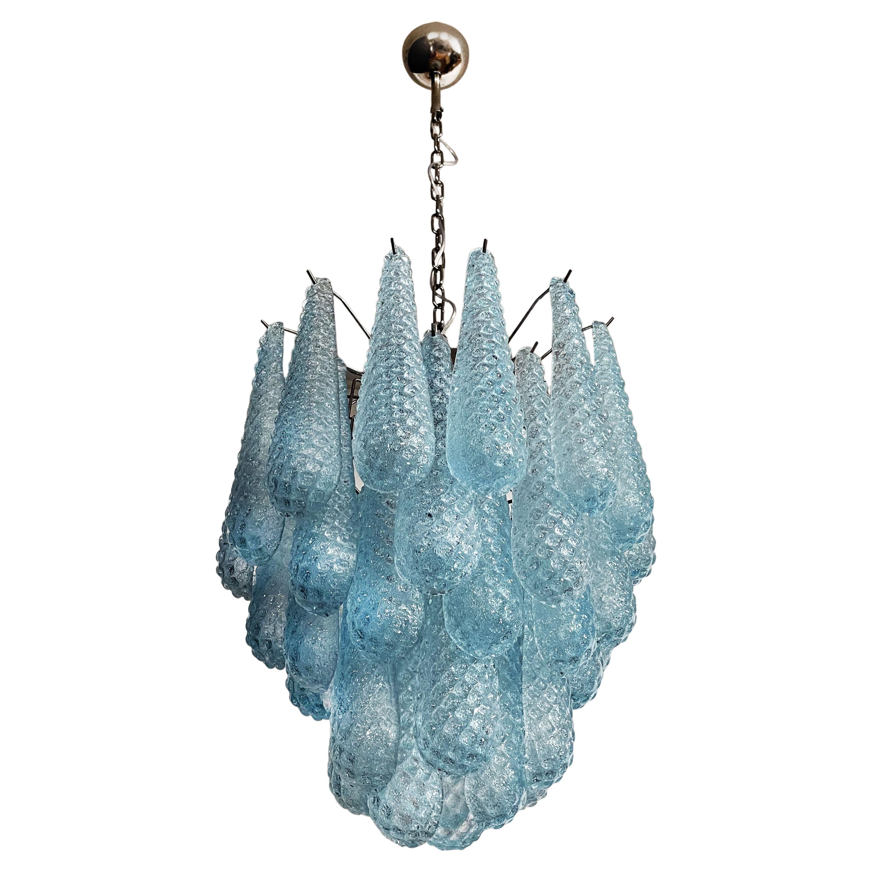 Fascinating Pair of Italian Murano Glass Chandeliers For Sale 2