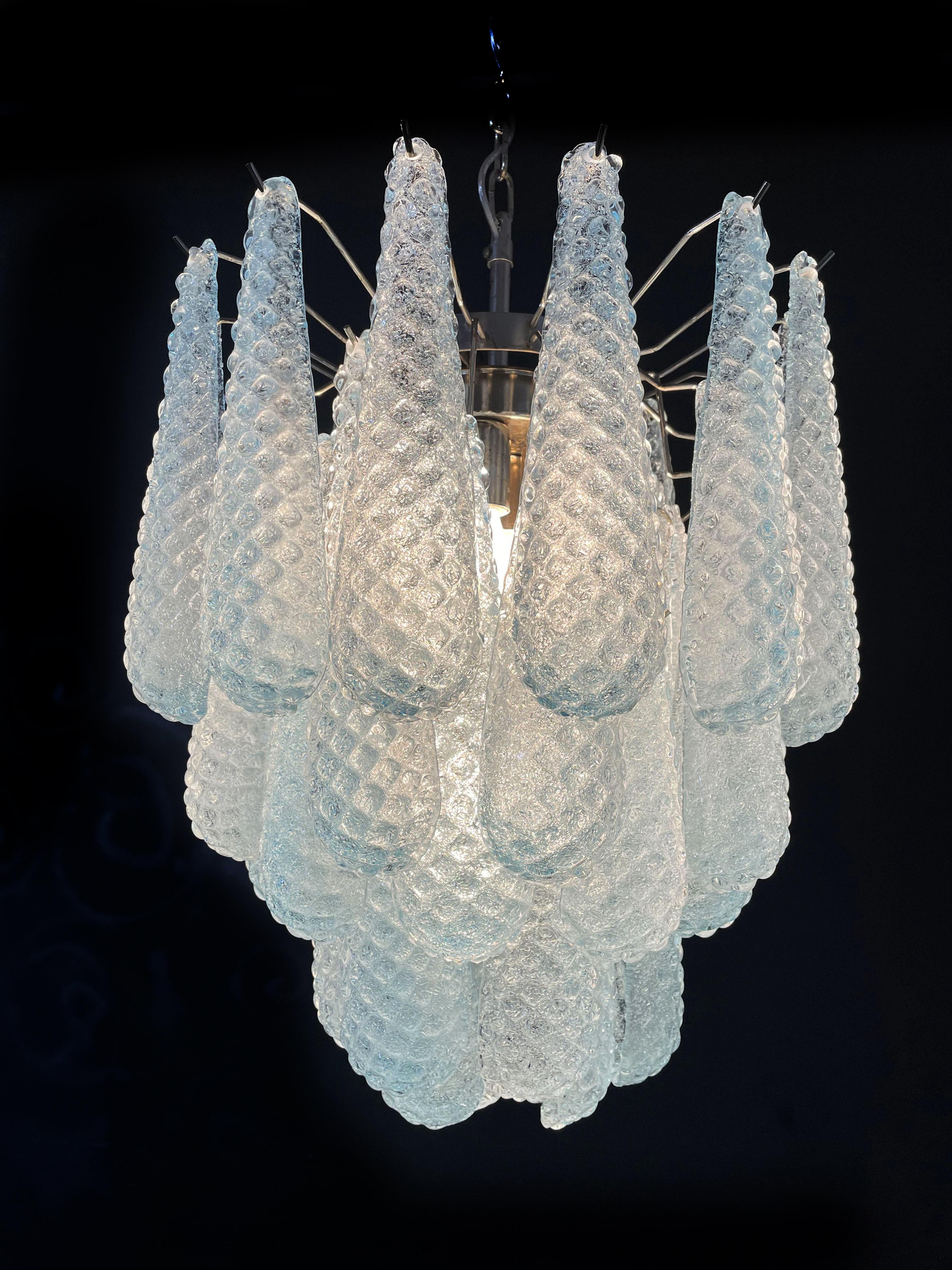 Fascinating Pair of Italian Murano Glass Chandeliers For Sale 3