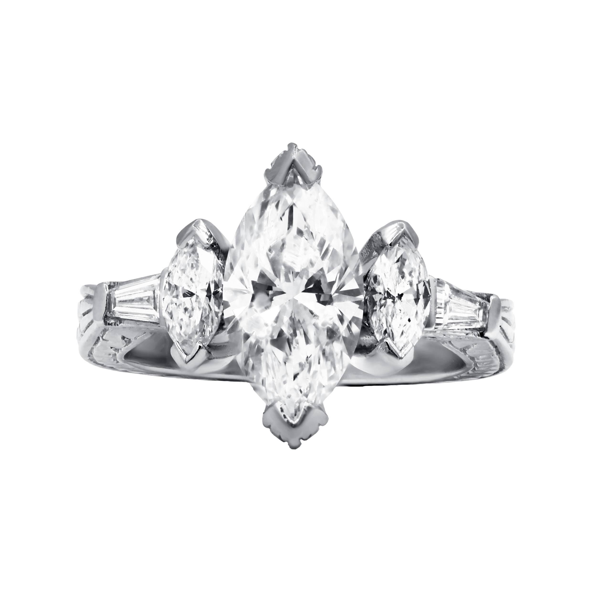 Fascinating Three-Stone Diamond Engagement Ring