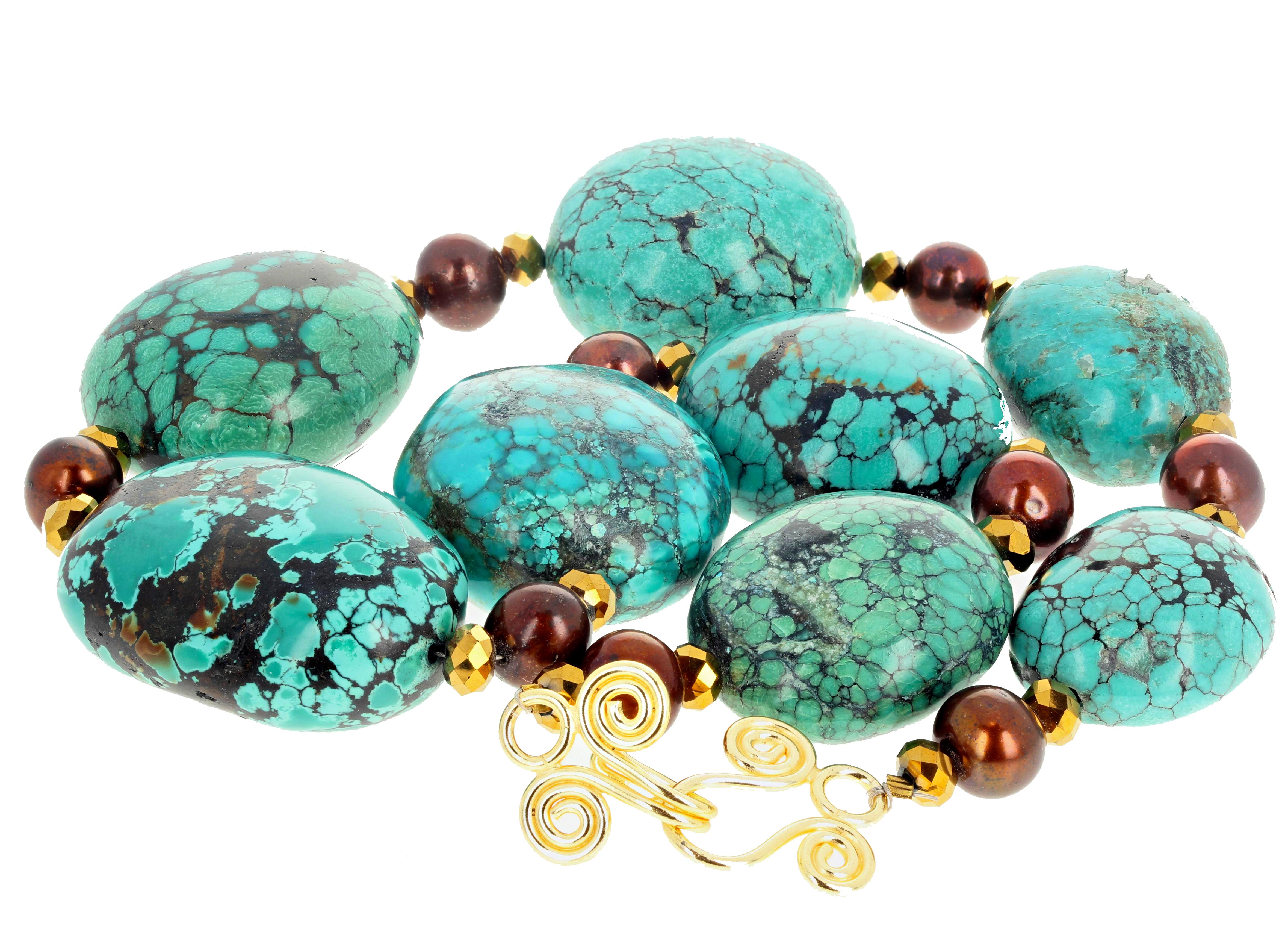 Fascinating Turquoise and Cultured Pearl Necklace 1