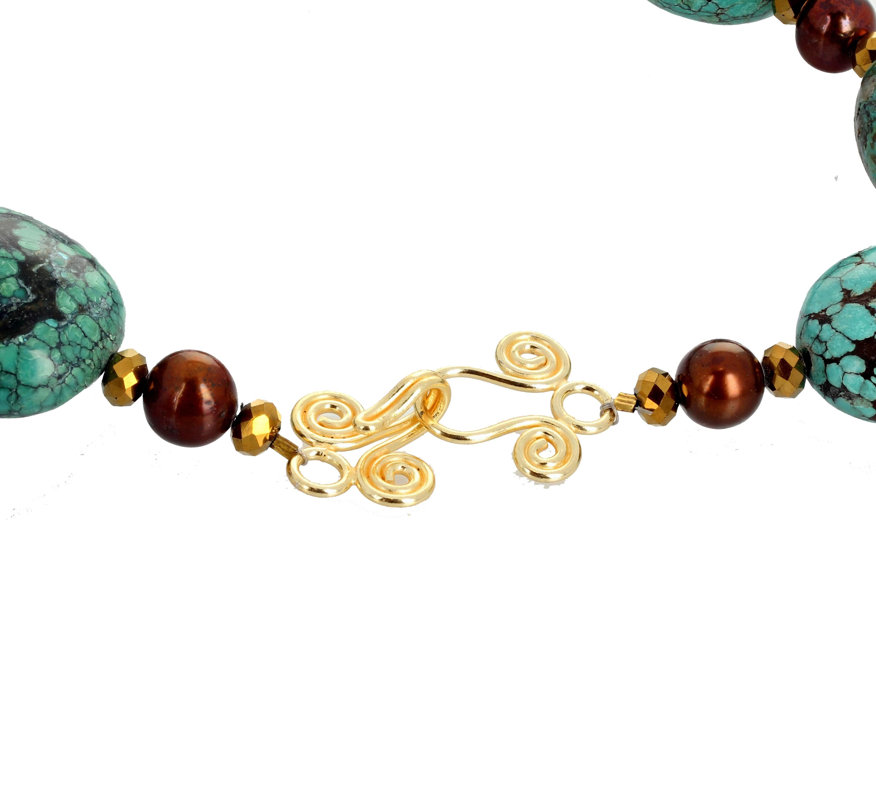 Fascinating Turquoise and Cultured Pearl Necklace 2