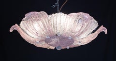 Fascinating Vintage Murano Glass Ceiling lamp Pink