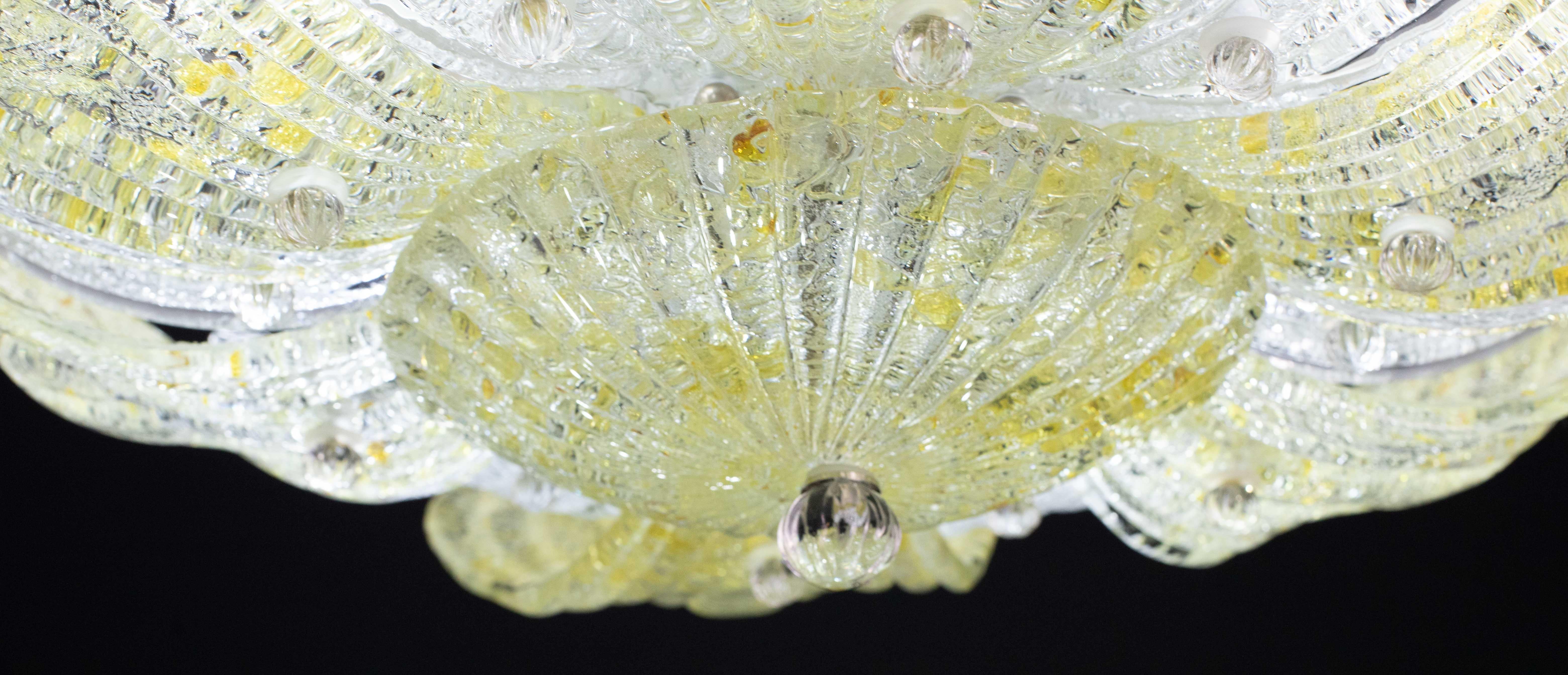 Affascinante lampada da soffitto in vetro di Murano d'epoca Giallo in vendita 4