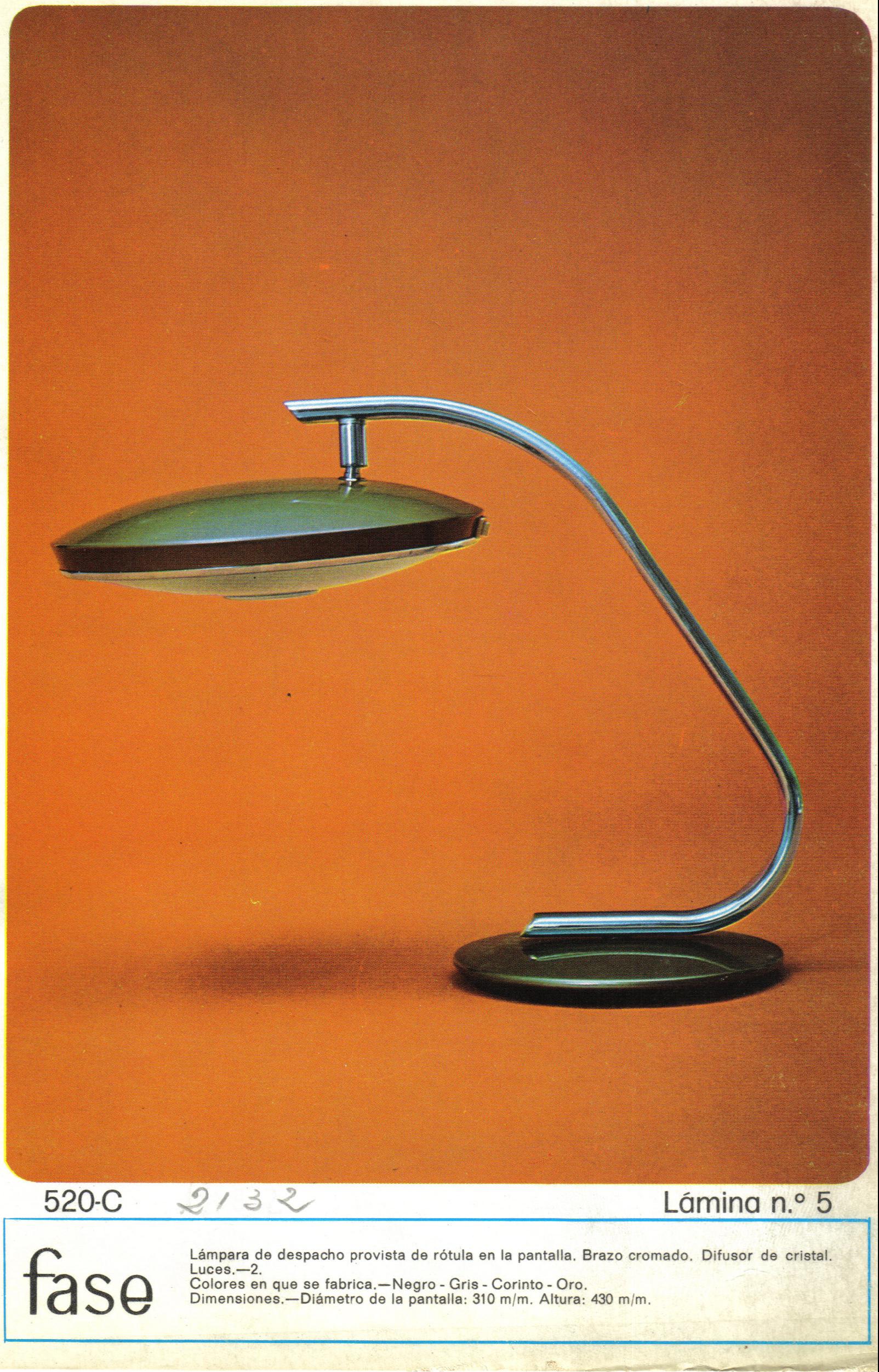Fase 520 C with rotatable head designed by Luis Perez de la Oliva in the 1970 7