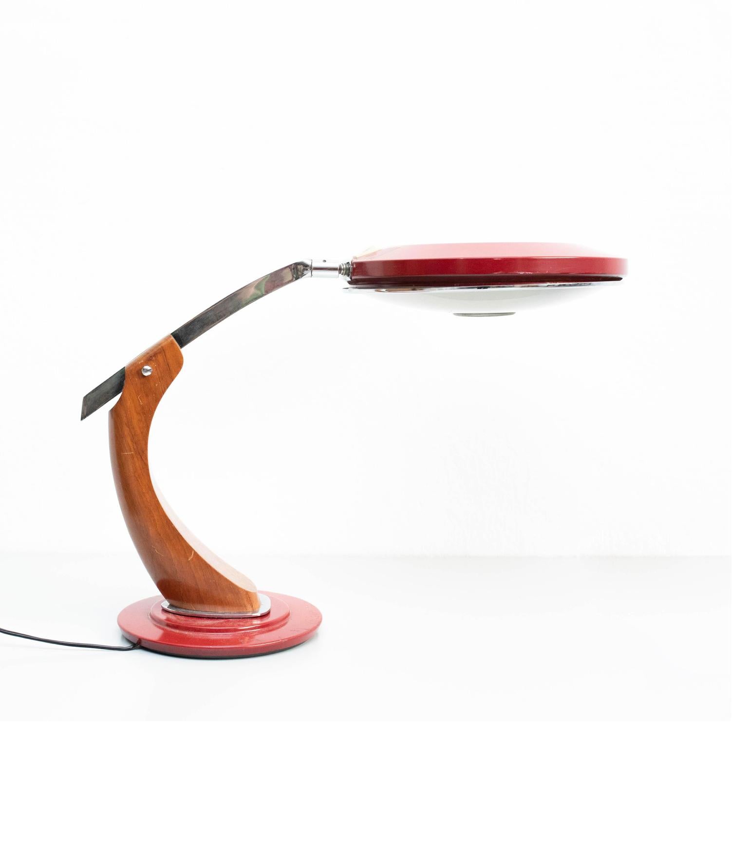 Lampada da tavolo Fase in alluminio e Wood: Un classico della modernità di metà secolo in vendita 6