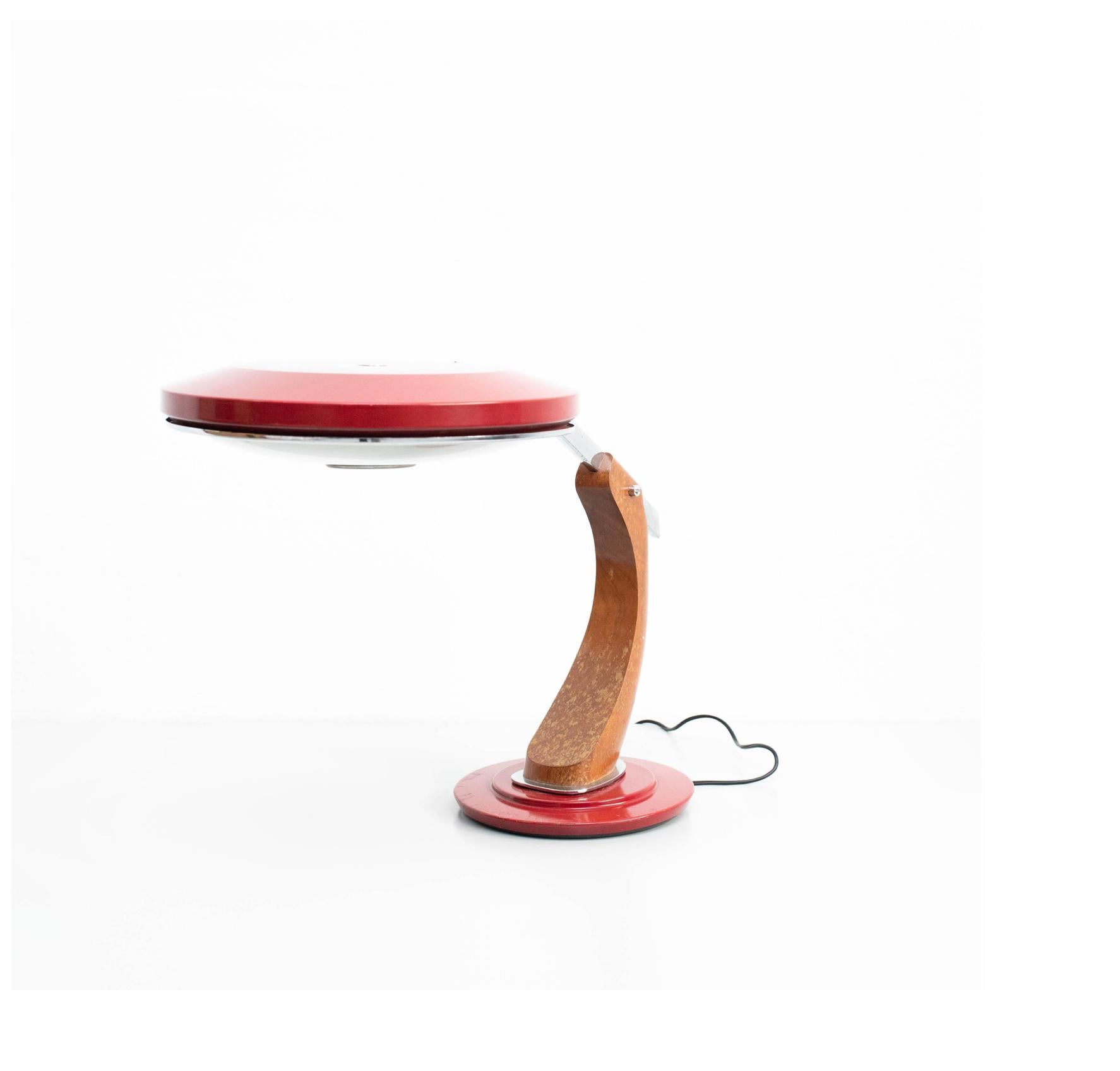 Lampada da tavolo Fase in alluminio e Wood: Un classico della modernità di metà secolo in vendita 7