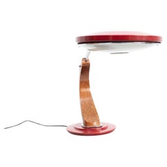 Fase Tischleuchte aus Aluminium und Wood Wood: Ein Klassiker der Mid-Century Modernity