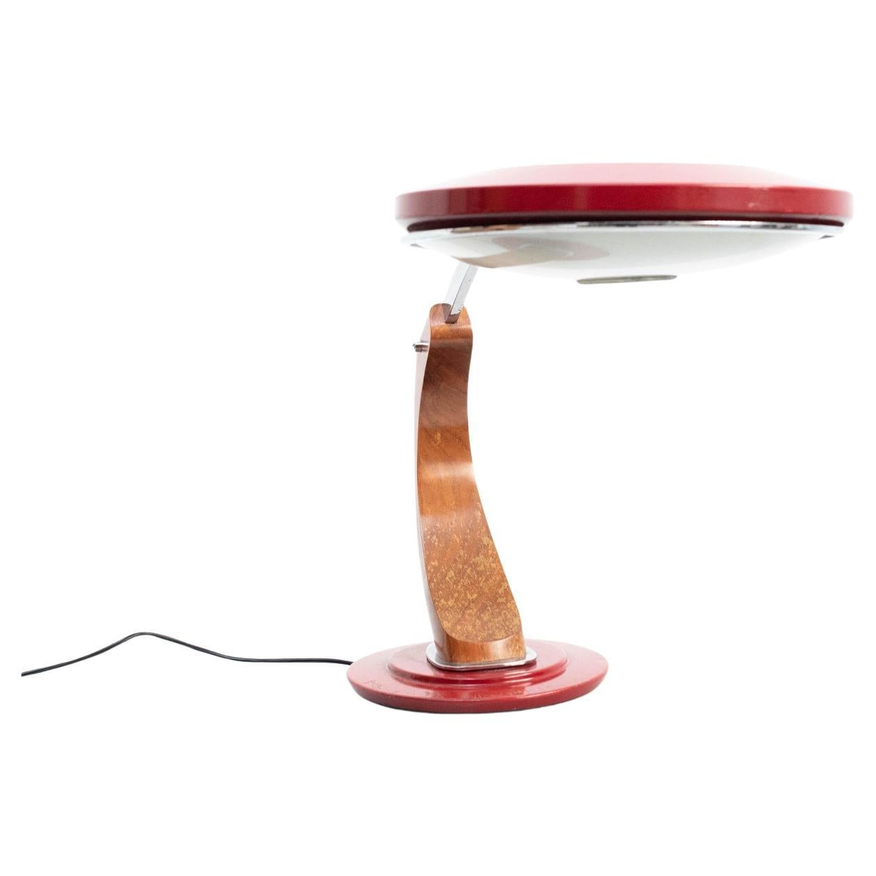 Fase Tischleuchte aus Aluminium und Wood Wood: Ein Klassiker der Mid-Century Modernity