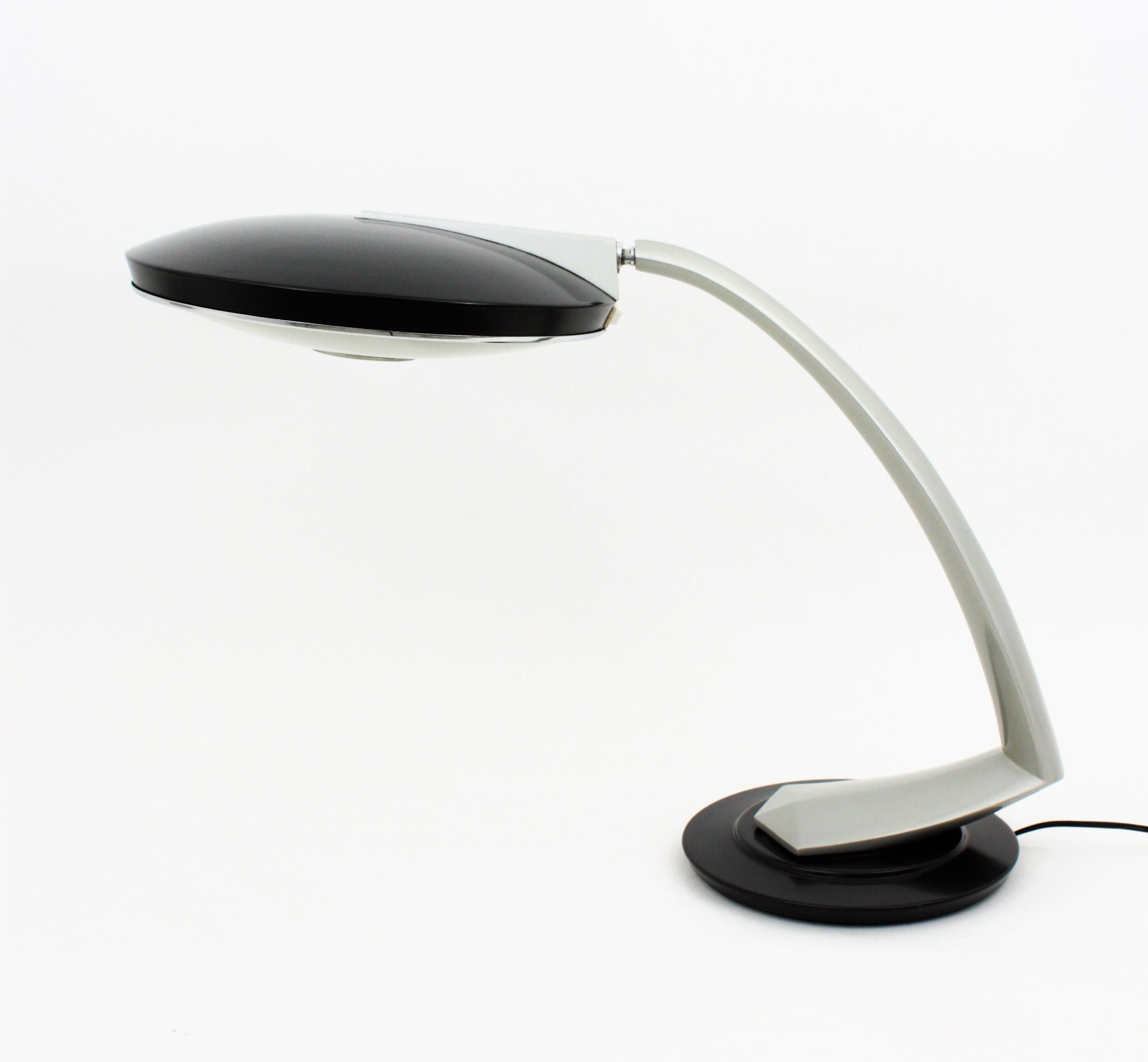 Fase Boomerang 2000 Black and Grey Table Lamp, 1960s For Sale 1