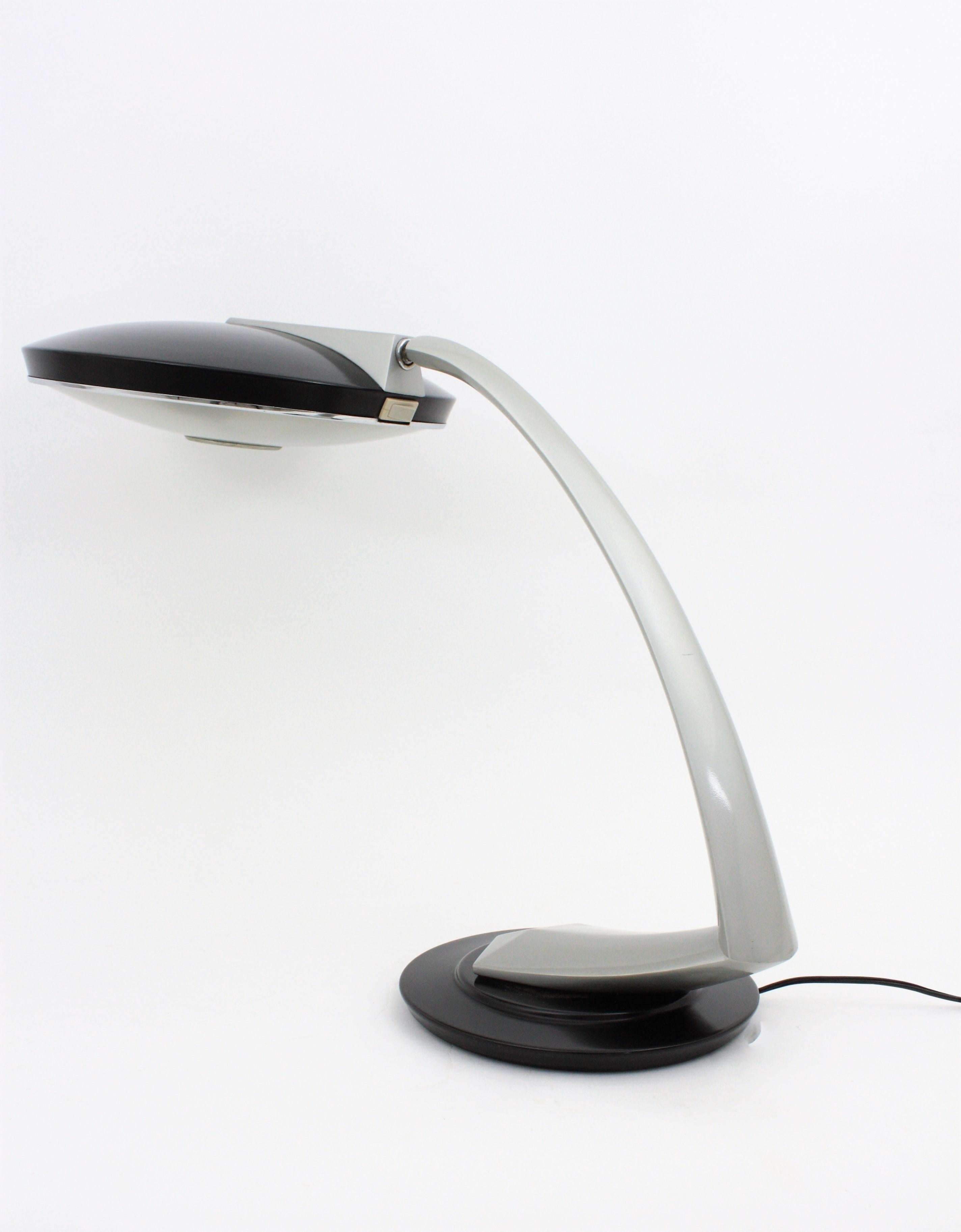 Lampada da tavolo Fase Boomerang 2000 nera e grigia, anni '60 in vendita 4