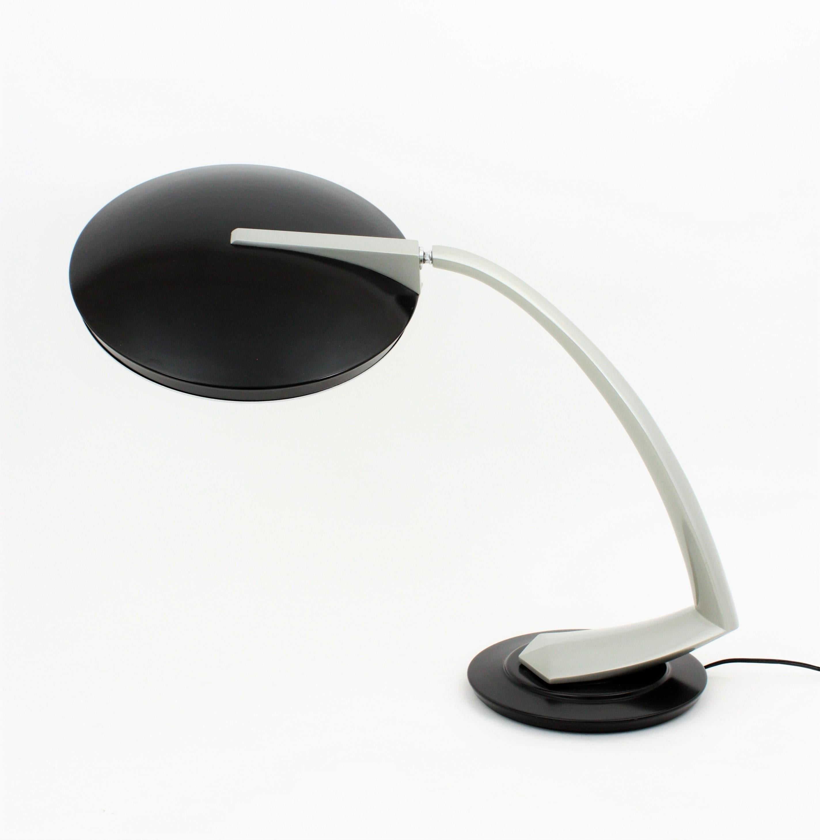 Fase Boomerang 2000 Black and Grey Table Lamp, 1960s For Sale 3