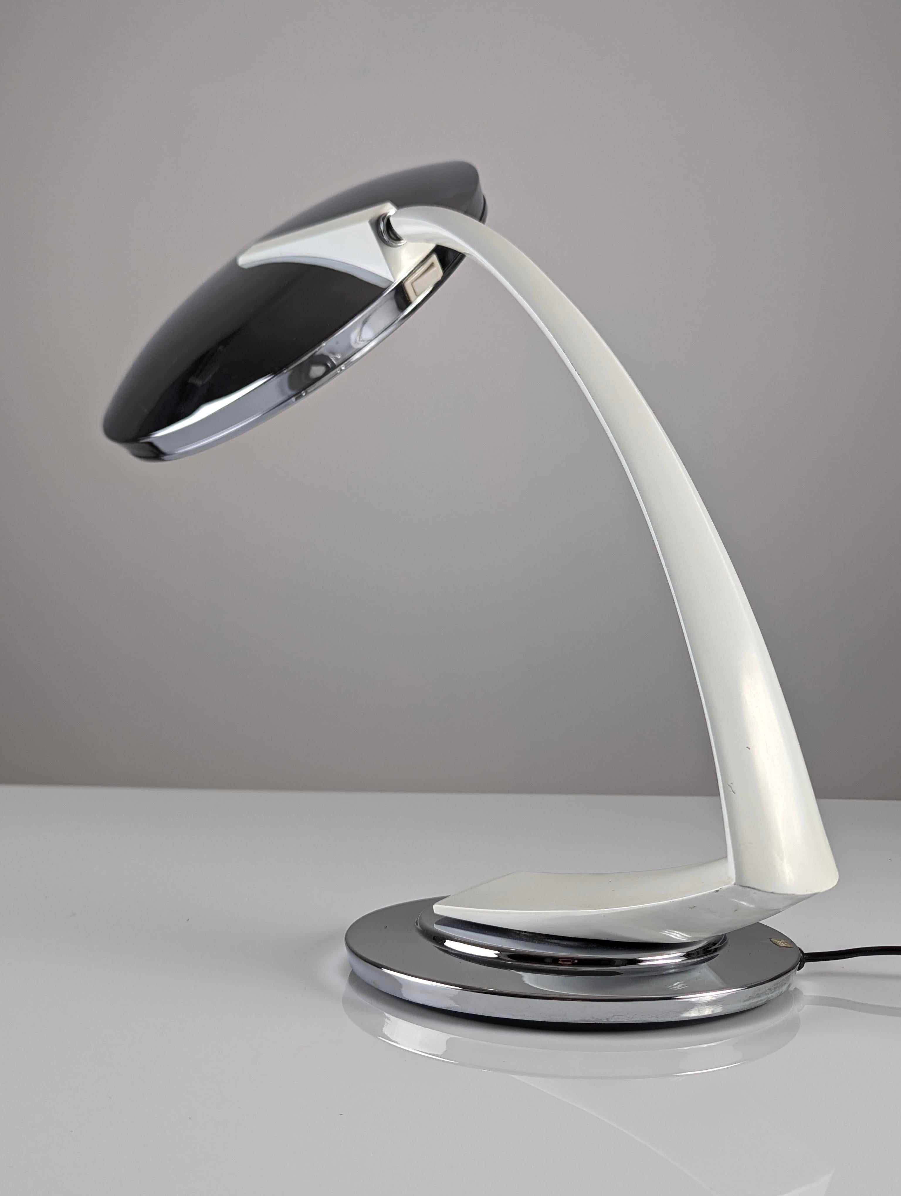 Fase Boomerang 2000 Lampe in Weiß und Chrom, 1960er Jahre (Metall) im Angebot