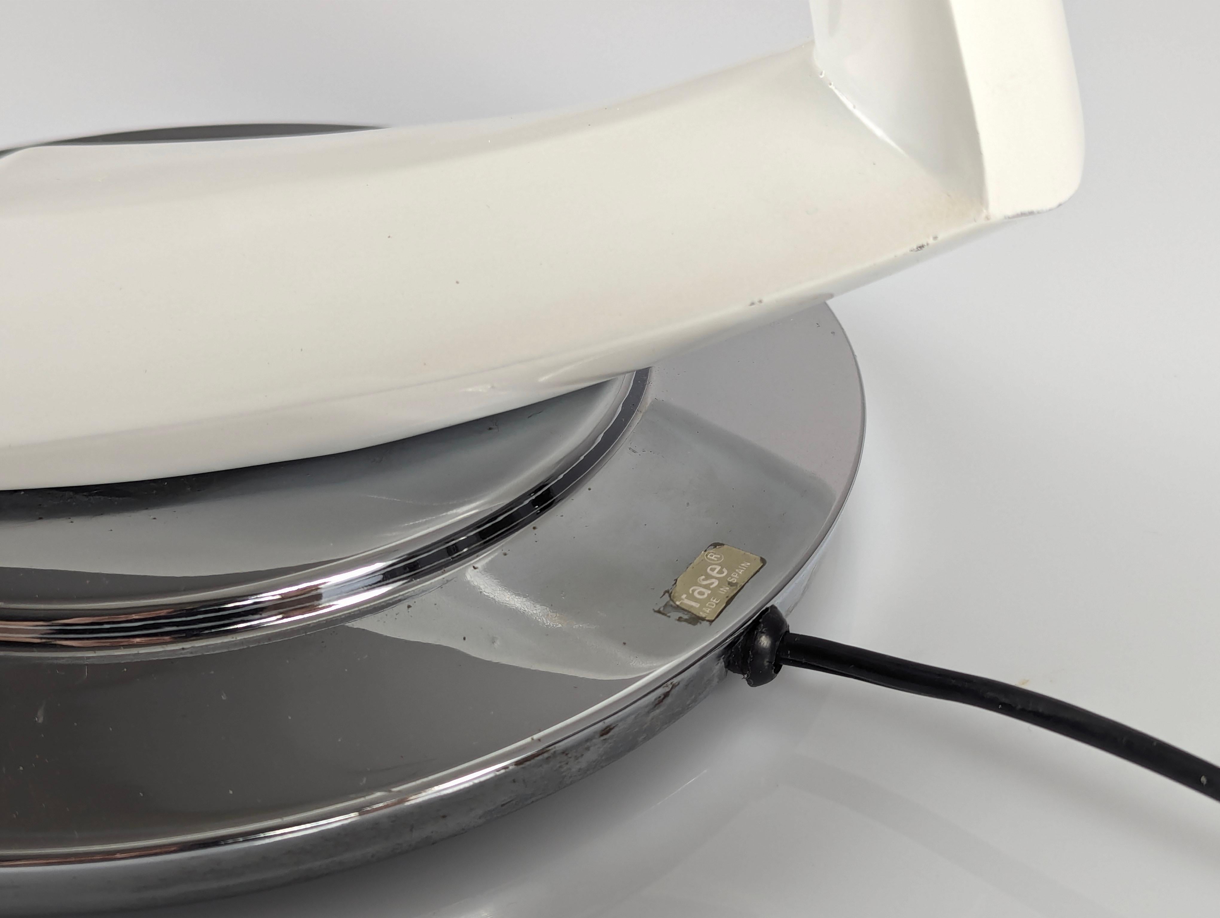Fase Boomerang 2000 Lampe in Weiß und Chrom, 1960er Jahre im Angebot 1