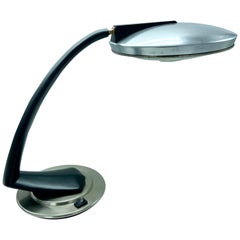 Fase Boomerang Black and Grey Table Lamp, 1960s