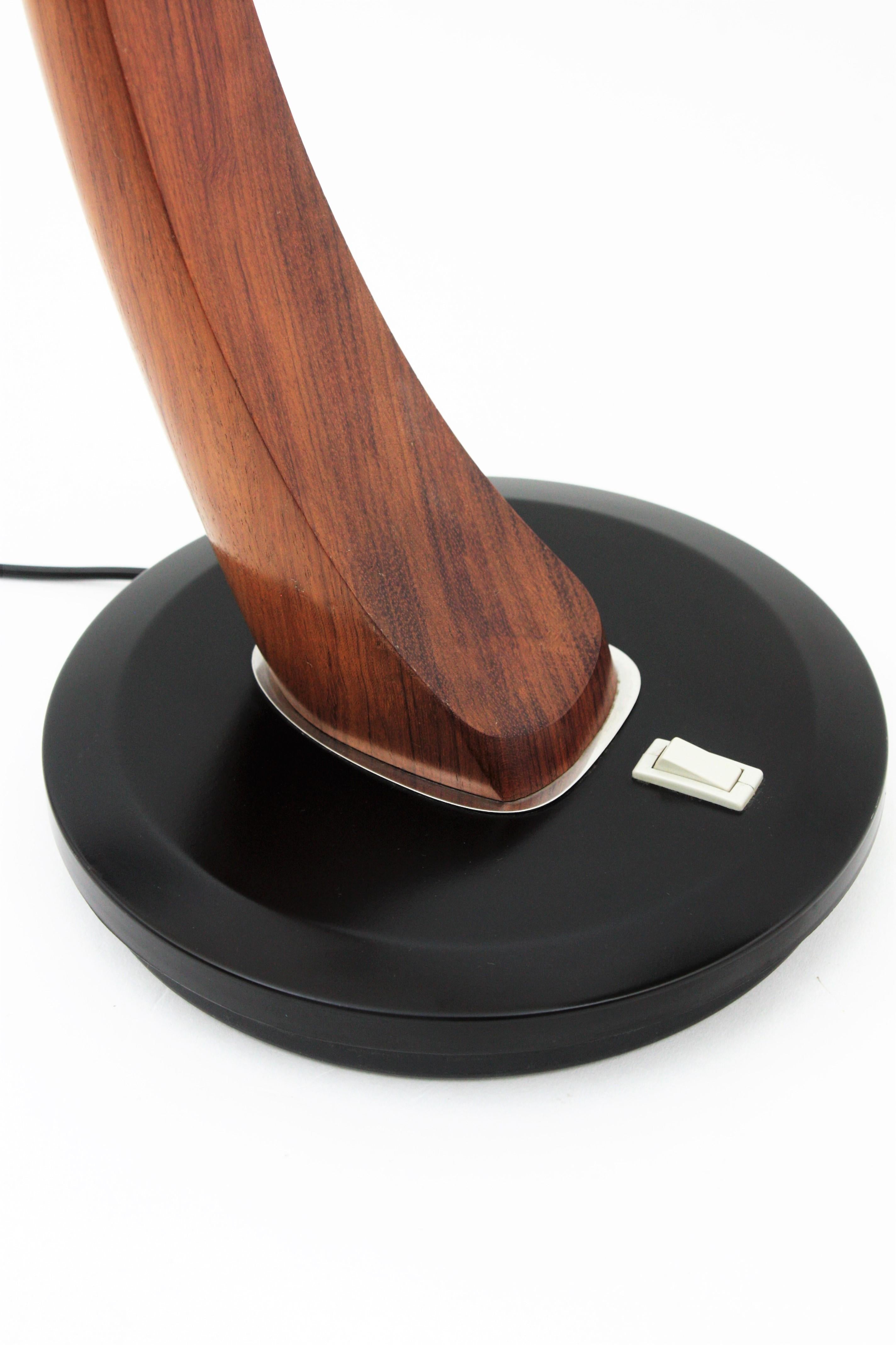 Fase President Pendulum Desk Lamp in Walnut and Black Lacquer 1