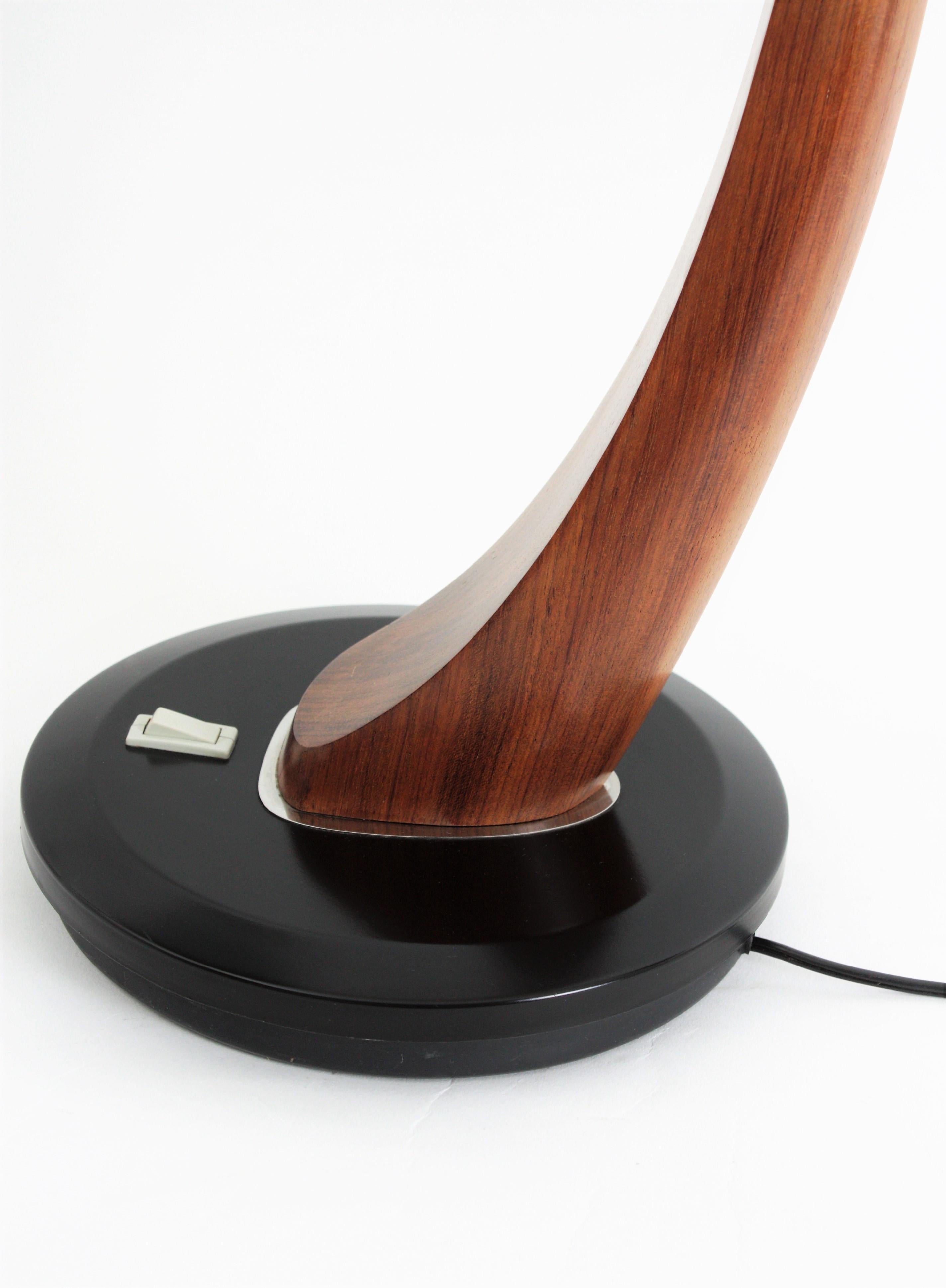 Fase President Pendulum Desk Lamp in Walnut and Black Lacquer 5