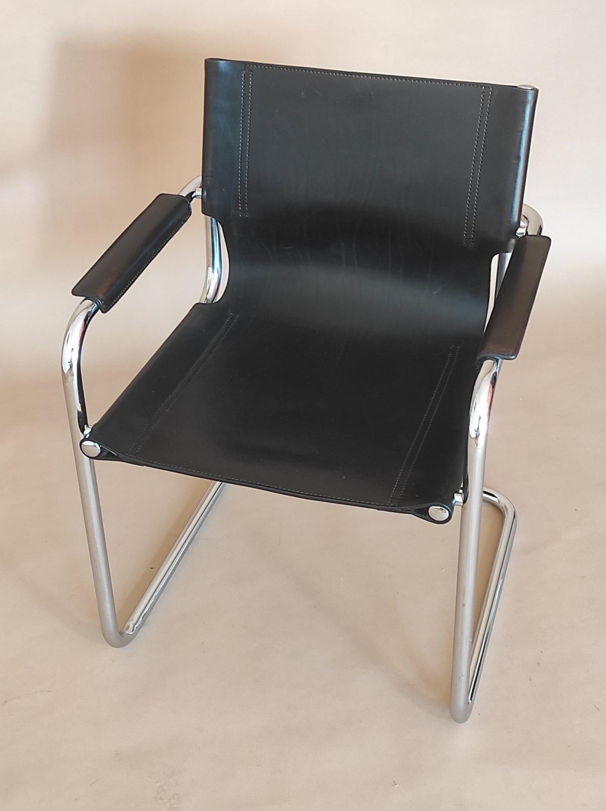 Italian Fasem Cantilever Leather Chair Italy 1980s For Sale