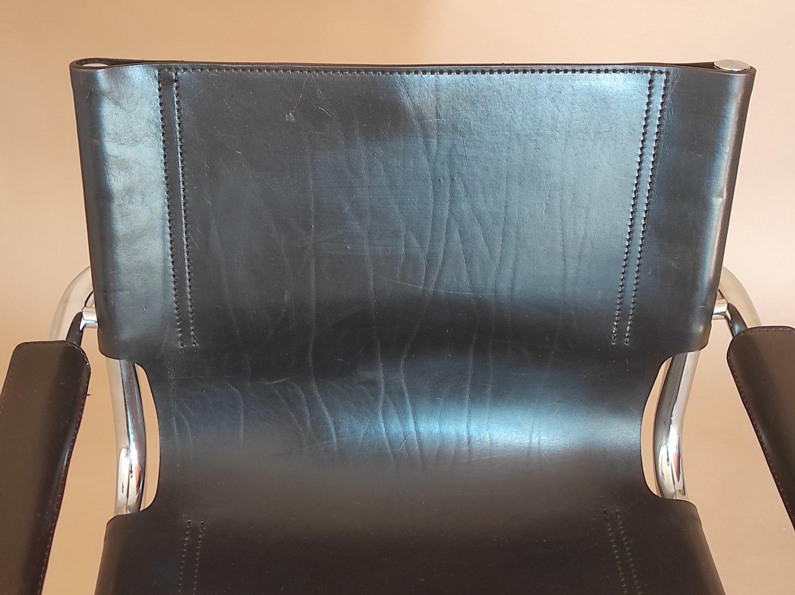 Fasem Cantilever Leather Chair Italy 1980s For Sale 2