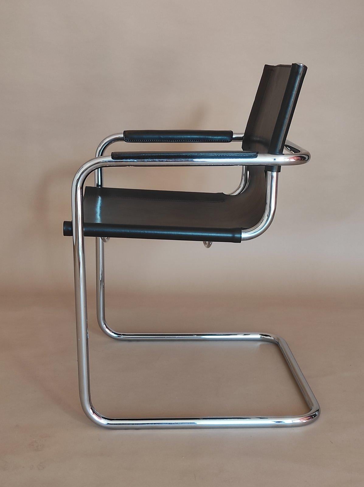 Fasem Cantilever Leather Chair Italy 1980s For Sale 3
