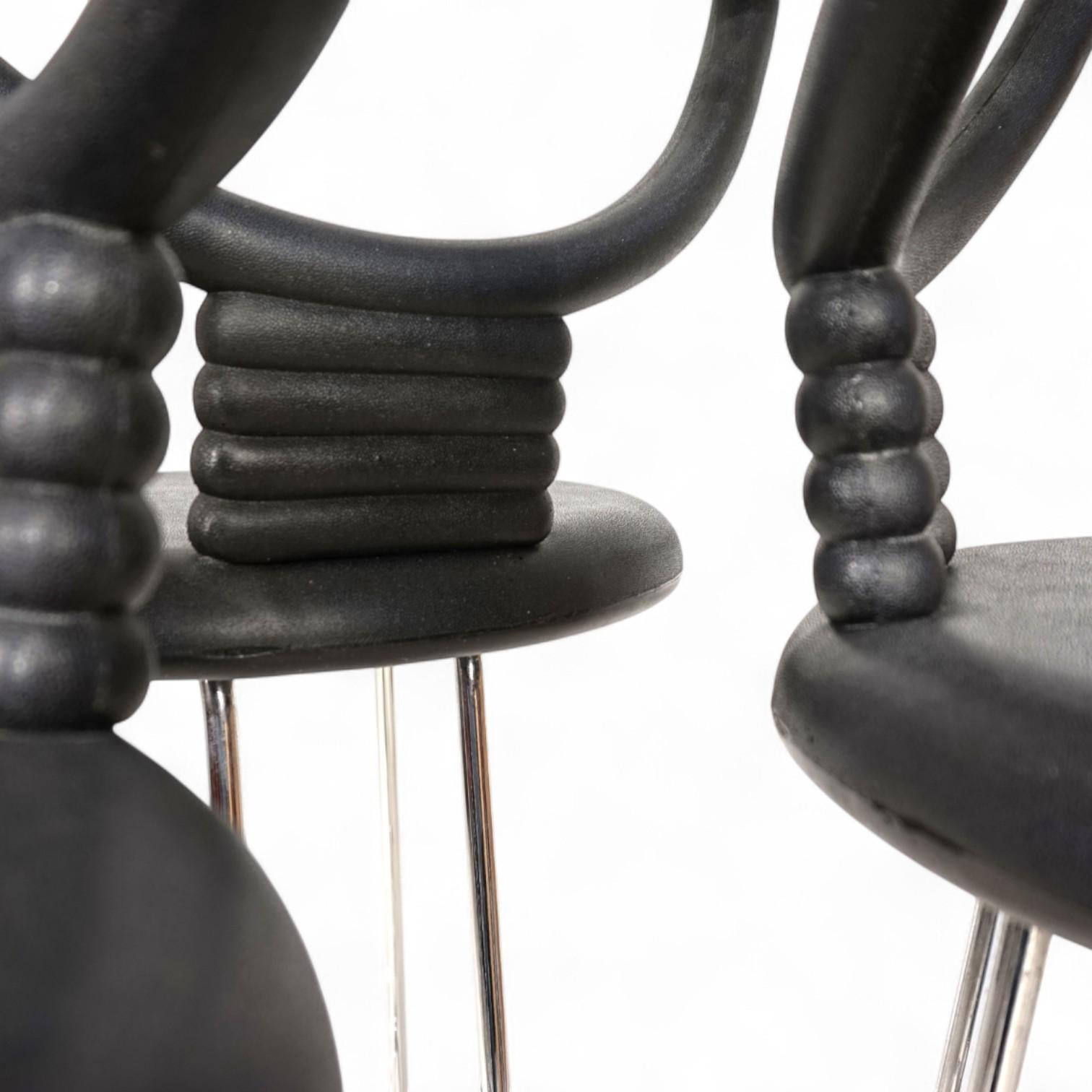 Postmoderne Fasem Italia Ensemble de tabourets de bar postmodernes en 3 parties par Nobu Tanigawa, 1990 en vente