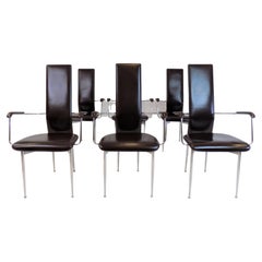 Fasem S44 B Set of 6 Dining Chairs by Giancarlo Vegni & Gualtierotti