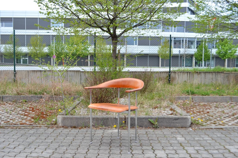 Fasem Vintage Cognac Vegetal Leather Chair P40 by Vegni and