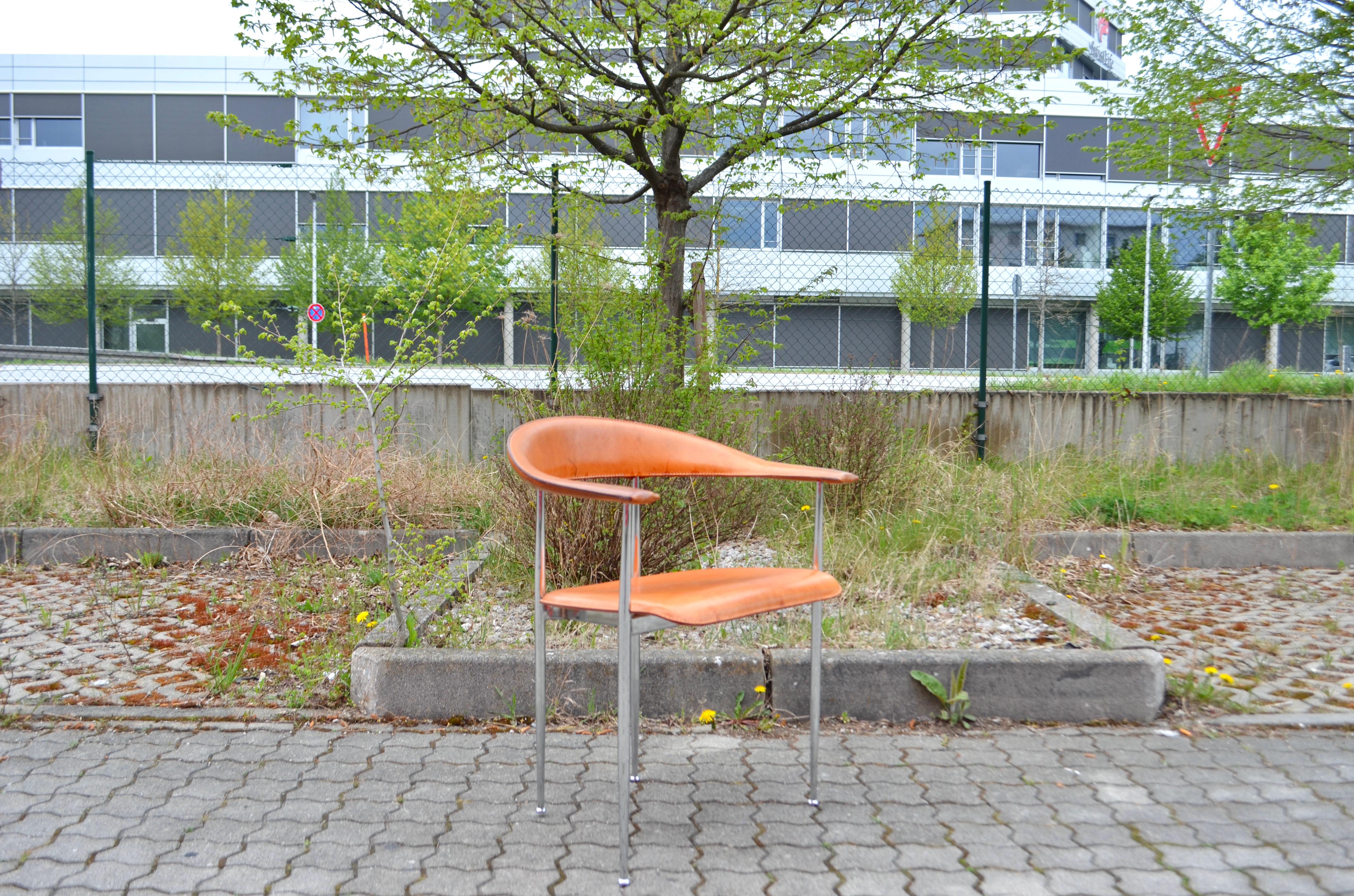 Cognacfarbener Vintage-Stuhl aus pflanzlichem Leder P40 von Vegni & Gualtierotti  im Zustand „Gut“ im Angebot in Munich, Bavaria