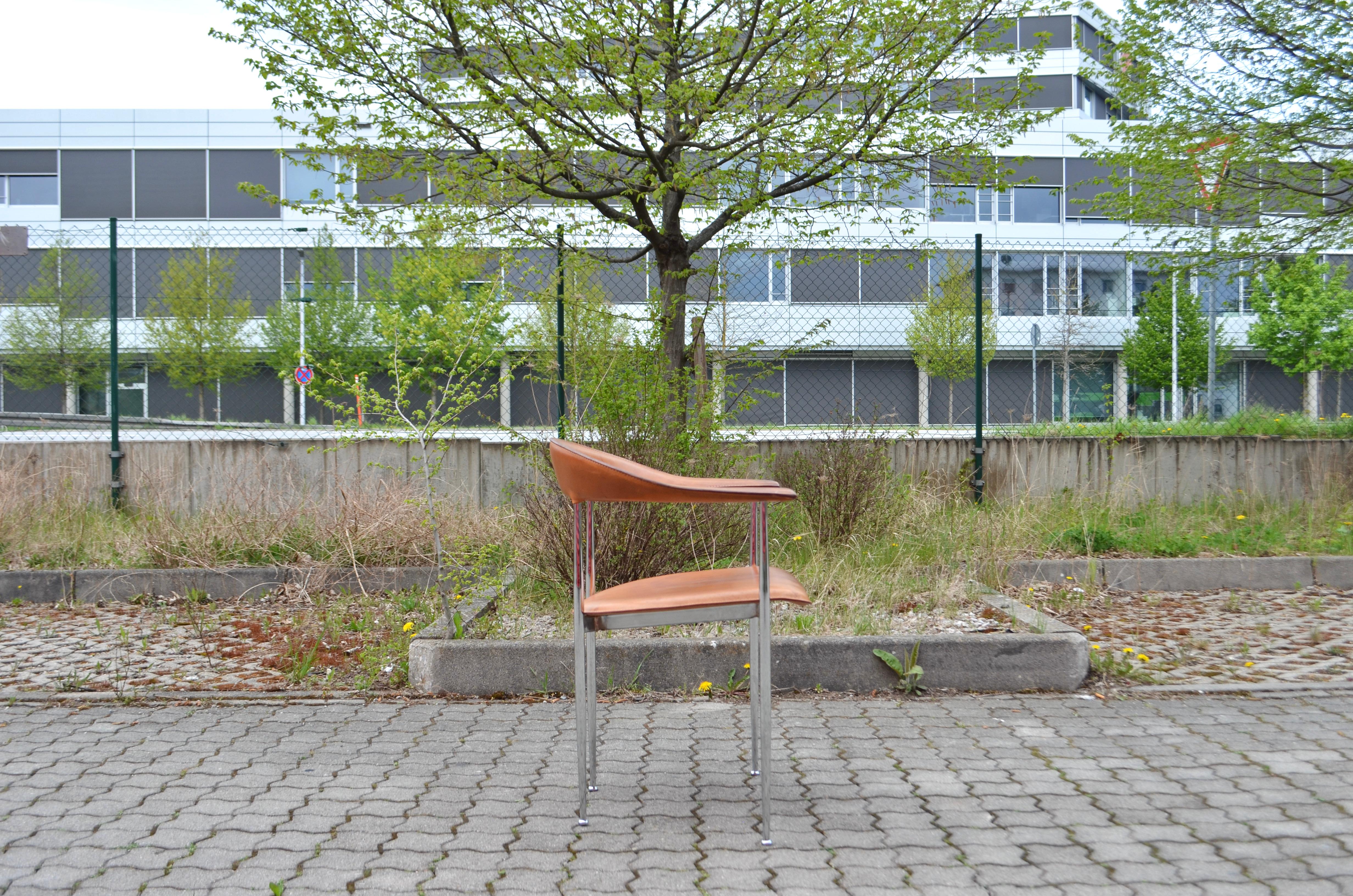 Chaise Fasem Vintage Cognac en cuir végétal P40 de Vegni & Gualtierotti en vente 2