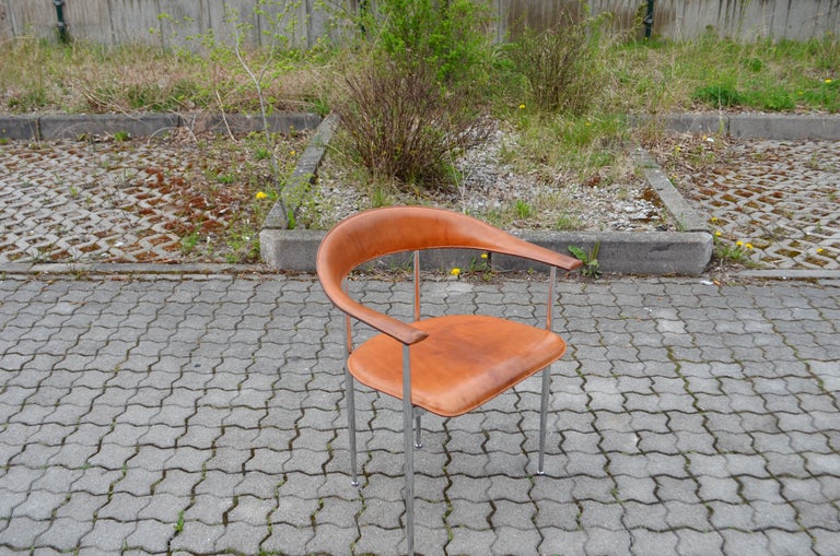 Fasem Vintage Cognac Vegetal Leather Chair P40 by Vegni and
