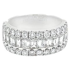 Fashion Baguette Diamond Ring 2.81ct 18K white gold 