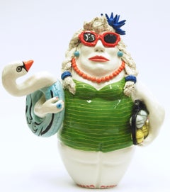 Mode Strand Lady, dekorativer Tafelaufsatz, handgefertigt, Italien 2020, handgefertigt