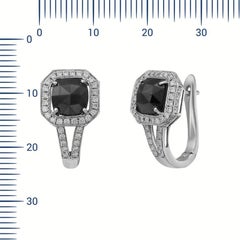 Fashion Black Diamond White Gold Earrings