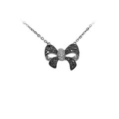 Fashion Black Diamond White Gold Necklace