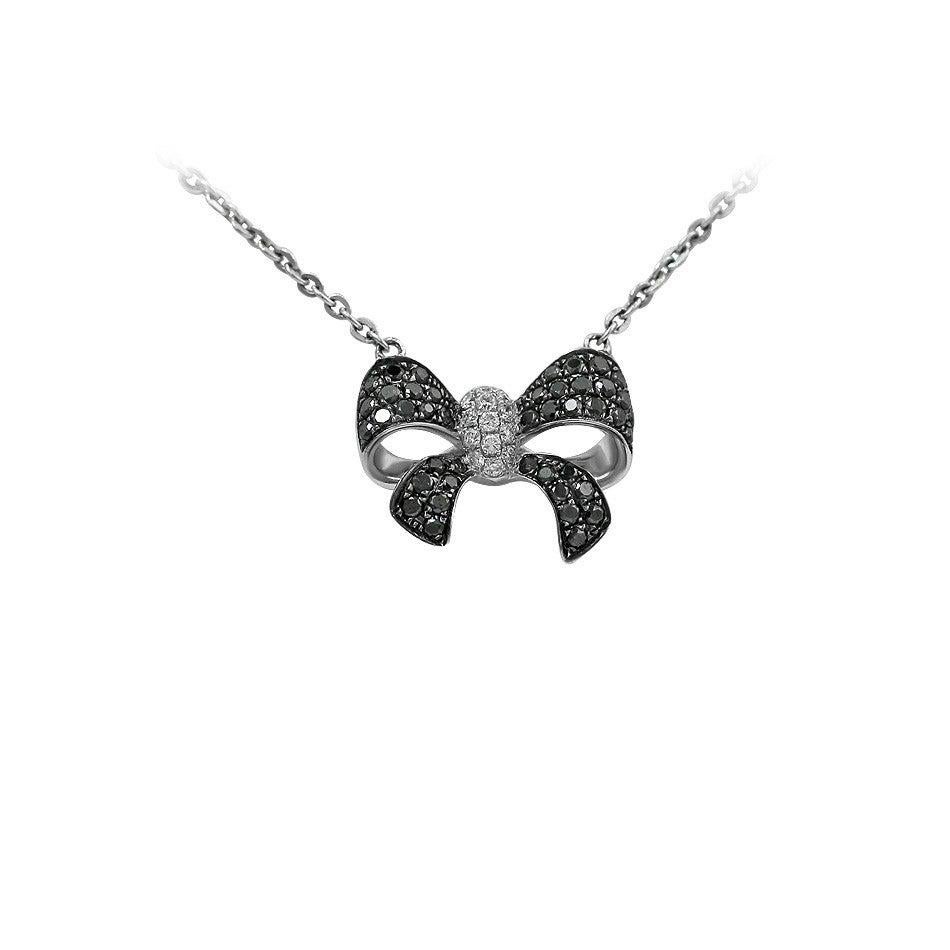 Fashion Black Diamond White Gold Necklace In New Condition For Sale In Montreux, CH
