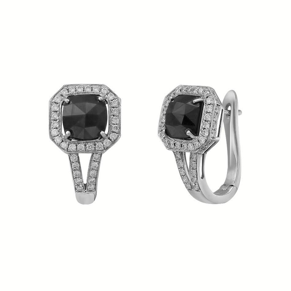 Fashion Black Diamond White Gold Ring In New Condition For Sale In Montreux, CH