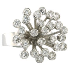 Fashion cluster Ring diamond 18k white gold