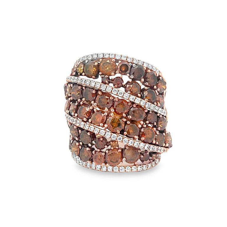 Moderno Anello con diamante colorato alla moda 6.33CT in oro rosa 18K in vendita