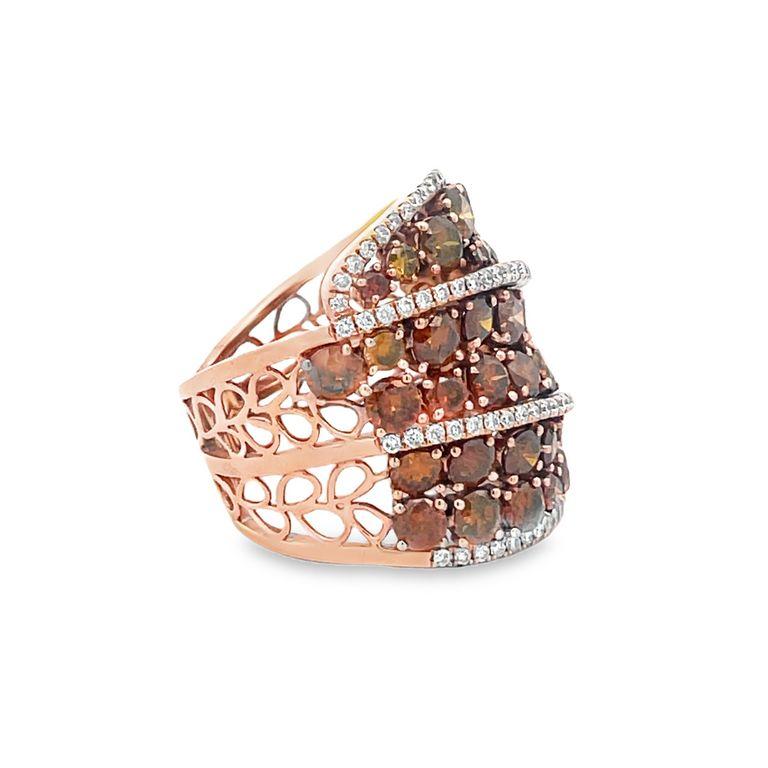 Taglio brillante Anello con diamante colorato alla moda 6.33CT in oro rosa 18K in vendita