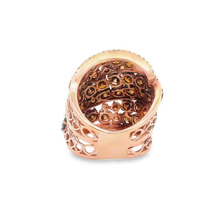 Donna Anello con diamante colorato alla moda 6.33CT in oro rosa 18K in vendita