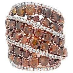 Anillo de Diamantes Color de Moda 6.33CT Oro Rosa 18K