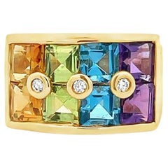 Anello moda con pietra colorata 3.53CT in oro giallo 14K