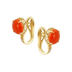 Fashion Coral Diamond Yellow Earrings